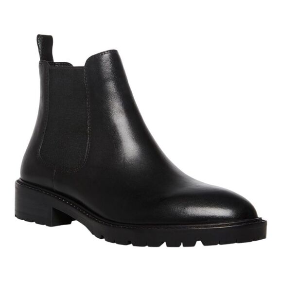 Steve Madden Women's Leopold Black Leather Chelsea Boot size 8.5 - Picture 1 of 9